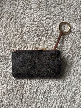 MICHAEL KORS JET SET TRAVEL SMALL COIN POUCH ID KEY HOLDER WALLET MK BROWN